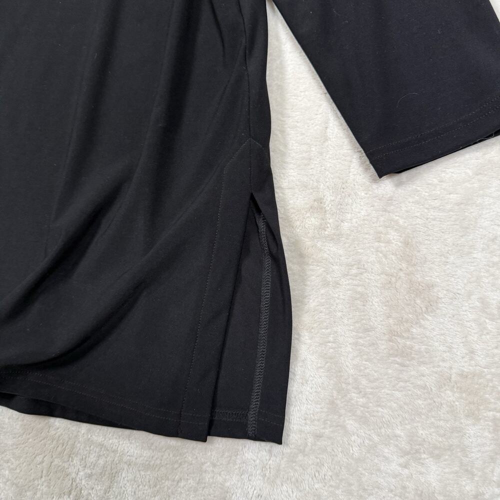 Sympli Women's Size 8 Black Square Neck 3/4 Sleeve Tunic Top Canada Minimalist - Picture 3 of 9